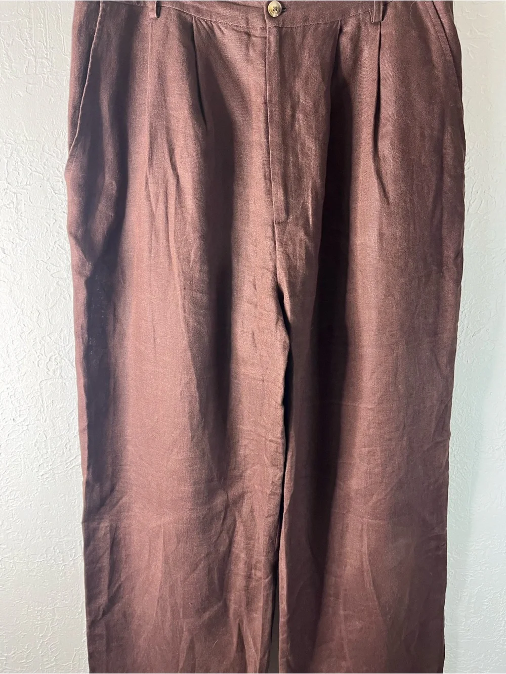 Reformation Vesta 100% Linen Pants in Brown